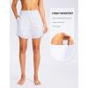 G Gradual Women’s 5″ High Waisted Swim Board Shorts Quick Dry UPF 50+ Swimming Beach Shorts for Women with Liner Pockets(White)