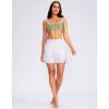 G Gradual Women’s 5″ High Waisted Swim Board Shorts Quick Dry UPF 50+ Swimming Beach Shorts for Women with Liner Pockets(White)