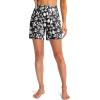 G Gradual Women’s 5″ High Waisted Swim Board Shorts with Phone Pockets UPF 50+ Quick Dry Beach Shorts for Women with Liner(Black Floral)