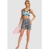 G Gradual Women’s 5″ High Waisted Swim Board Shorts with Phone Pockets UPF 50+ Quick Dry Beach Shorts for Women with Liner(Black Floral)