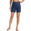 G Gradual Women’s 5″ High Waisted Swim Board Shorts with Phone Pockets UPF 50+ Quick Dry Beach Shorts for Women with Liner(Blue)