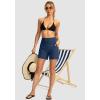 G Gradual Women’s 5″ High Waisted Swim Board Shorts with Phone Pockets UPF 50+ Quick Dry Beach Shorts for Women with Liner(Blue)