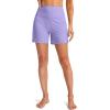 G Gradual Women’s 5″ High Waisted Swim Board Shorts with Phone Pockets UPF 50+ Quick Dry Beach Shorts for Women with Liner(Light Purple)