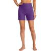 G Gradual Women’s 5″ High Waisted Swim Board Shorts with Phone Pockets UPF 50+ Quick Dry Beach Shorts for Women with Liner(Purple)