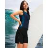 G Gradual Women’s 7″ Long Swim Board Shorts High Waisted Quick Dry Beach Swimming Shorts for Women with Liner Pockets(Black)