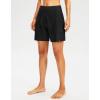 G Gradual Women’s 7″ Long Swim Board Shorts High Waisted Quick Dry Beach Swimming Shorts for Women with Liner Pockets(Black)