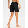 G Gradual Women’s 7″ Long Swim Board Shorts High Waisted Quick Dry Beach Swimming Shorts for Women with Liner Pockets(Black)