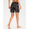 G Gradual Women’s 7″ Long Swim Board Shorts High Waisted Quick Dry Beach Swimming Shorts for Women with Liner Pockets(Black Floral)