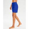 G Gradual Women’s 7″ Long Swim Board Shorts High Waisted Quick Dry Beach Swimming Shorts for Women with Liner Pockets(Blue)