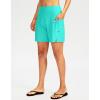 G Gradual Women’s 7″ Long Swim Board Shorts High Waisted Quick Dry Beach Swimming Shorts for Women with Liner Pockets(Cyan)