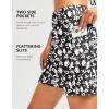 G Gradual Women’s 7″ Long Swim Board Shorts High Waisted Quick Dry Beach Swimming Shorts for Women with Liner Pockets(D White Flower)