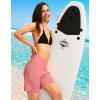 G Gradual Women’s 7″ Long Swim Board Shorts High Waisted Quick Dry Beach Swimming Shorts for Women with Liner Pockets(Hyper Pink)