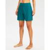 G Gradual Women’s 7″ Long Swim Board Shorts High Waisted Quick Dry Beach Swimming Shorts for Women with Liner Pockets(Lake Blue)