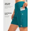 G Gradual Women’s 7″ Long Swim Board Shorts High Waisted Quick Dry Beach Swimming Shorts for Women with Liner Pockets(Lake Blue)