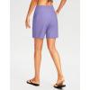 G Gradual Women’s 7″ Long Swim Board Shorts High Waisted Quick Dry Beach Swimming Shorts for Women with Liner Pockets(Light Purple)
