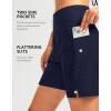 G Gradual Women’s 7″ Long Swim Board Shorts High Waisted Quick Dry Beach Swimming Shorts for Women with Liner Pockets(Navy)