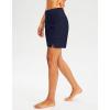 G Gradual Women’s 7″ Long Swim Board Shorts High Waisted Quick Dry Beach Swimming Shorts for Women with Liner Pockets(Navy)