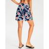 G Gradual Women’s 7″ Long Swim Board Shorts High Waisted Quick Dry Beach Swimming Shorts for Women with Liner Pockets(Navy Flower)