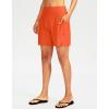 G Gradual Women’s 7″ Long Swim Board Shorts High Waisted Quick Dry Beach Swimming Shorts for Women with Liner Pockets(Orange)