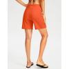 G Gradual Women’s 7″ Long Swim Board Shorts High Waisted Quick Dry Beach Swimming Shorts for Women with Liner Pockets(Orange)