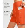 G Gradual Women’s 7″ Long Swim Board Shorts High Waisted Quick Dry Beach Swimming Shorts for Women with Liner Pockets(Orange)