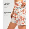 G Gradual Women’s 7″ Long Swim Board Shorts High Waisted Quick Dry Beach Swimming Shorts for Women with Liner Pockets(Orange Flower)