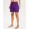 G Gradual Women’s 7″ Long Swim Board Shorts High Waisted Quick Dry Beach Swimming Shorts for Women with Liner Pockets(Purple)