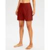 G Gradual Women’s 7″ Long Swim Board Shorts High Waisted Quick Dry Beach Swimming Shorts for Women with Liner Pockets(Red)