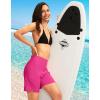 G Gradual Women’s 7″ Long Swim Board Shorts High Waisted Quick Dry Beach Swimming Shorts for Women with Liner Pockets(Rosy)