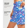 G Gradual Women’s 7″ Long Swim Board Shorts High Waisted Quick Dry Beach Swimming Shorts for Women with Liner Pockets(Sun Flower)