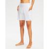 G Gradual Women’s 7″ Long Swim Board Shorts High Waisted Quick Dry Beach Swimming Shorts for Women with Liner Pockets(White)