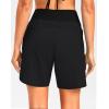 G Gradual Women’s 7″ Quick Dry High Waisted Swim Board Shorts with Zipper Pockets UPF 50+ Beach Shorts for Women with Liner(Black)