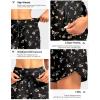 G Gradual Women’s 7″ Quick Dry High Waisted Swim Board Shorts with Zipper Pockets UPF 50+ Beach Shorts for Women with Liner(Black Floral)