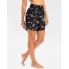 G Gradual Women’s 7″ Quick Dry High Waisted Swim Board Shorts with Zipper Pockets UPF 50+ Beach Shorts for Women with Liner(Black Floral)