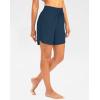 G Gradual Women’s 7″ Quick Dry High Waisted Swim Board Shorts with Zipper Pockets UPF 50+ Beach Shorts for Women with Liner(Blue)