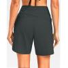 G Gradual Women’s 7″ Quick Dry High Waisted Swim Board Shorts with Zipper Pockets UPF 50+ Beach Shorts for Women with Liner(Dark Grey)