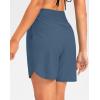 G Gradual Women’s 7″ Quick Dry High Waisted Swim Board Shorts with Zipper Pockets UPF 50+ Beach Shorts for Women with Liner(Dusty Blue)