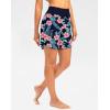 G Gradual Women’s 7″ Quick Dry High Waisted Swim Board Shorts with Zipper Pockets UPF 50+ Beach Shorts for Women with Liner(Navy Flower)