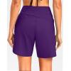 G Gradual Women’s 7″ Quick Dry High Waisted Swim Board Shorts with Zipper Pockets UPF 50+ Beach Shorts for Women with Liner(Purple)