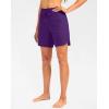 G Gradual Women’s 7″ Quick Dry High Waisted Swim Board Shorts with Zipper Pockets UPF 50+ Beach Shorts for Women with Liner(Purple)