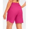 G Gradual Women’s 7″ Quick Dry High Waisted Swim Board Shorts with Zipper Pockets UPF 50+ Beach Shorts for Women with Liner(Rosy)