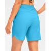G Gradual Women’s 7″ Quick Dry High Waisted Swim Board Shorts with Zipper Pockets UPF 50+ Beach Shorts for Women with Liner(Sky Blue)
