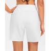 G Gradual Women’s 7″ Quick Dry High Waisted Swim Board Shorts with Zipper Pockets UPF 50+ Beach Shorts for Women with Liner(White)