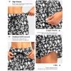 G Gradual Women’s 7″ Quick Dry High Waisted Swim Board Shorts with Zipper Pockets UPF 50+ Beach Shorts for Women with Liner(White Flower)