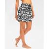 G Gradual Women’s 7″ Quick Dry High Waisted Swim Board Shorts with Zipper Pockets UPF 50+ Beach Shorts for Women with Liner(White Flower)