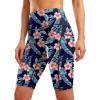 G Gradual Women’s 9″ High Waisted Swim Board Shorts Tummy Control Swimsuit Bottoms for Women with Liner Pockets(Navy Flower)