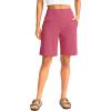 G Gradual Women’s Bermuda Long Shorts with Pockets 9″ High Waisted Knee Length Shorts for Women Walking Athletic Workout(Briar Rose)