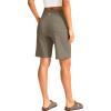 G Gradual Women’s Bermuda Long Shorts with Pockets 9″ High Waisted Knee Length Shorts for Women Walking Athletic Workout(Dark Khaki)