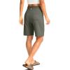 G Gradual Women’s Bermuda Long Shorts with Pockets 9″ High Waisted Knee Length Shorts for Women Walking Athletic Workout(Grey Sage)