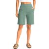 G Gradual Women’s Bermuda Long Shorts with Pockets 9″ High Waisted Knee Length Shorts for Women Walking Athletic Workout(Jasmine Green)